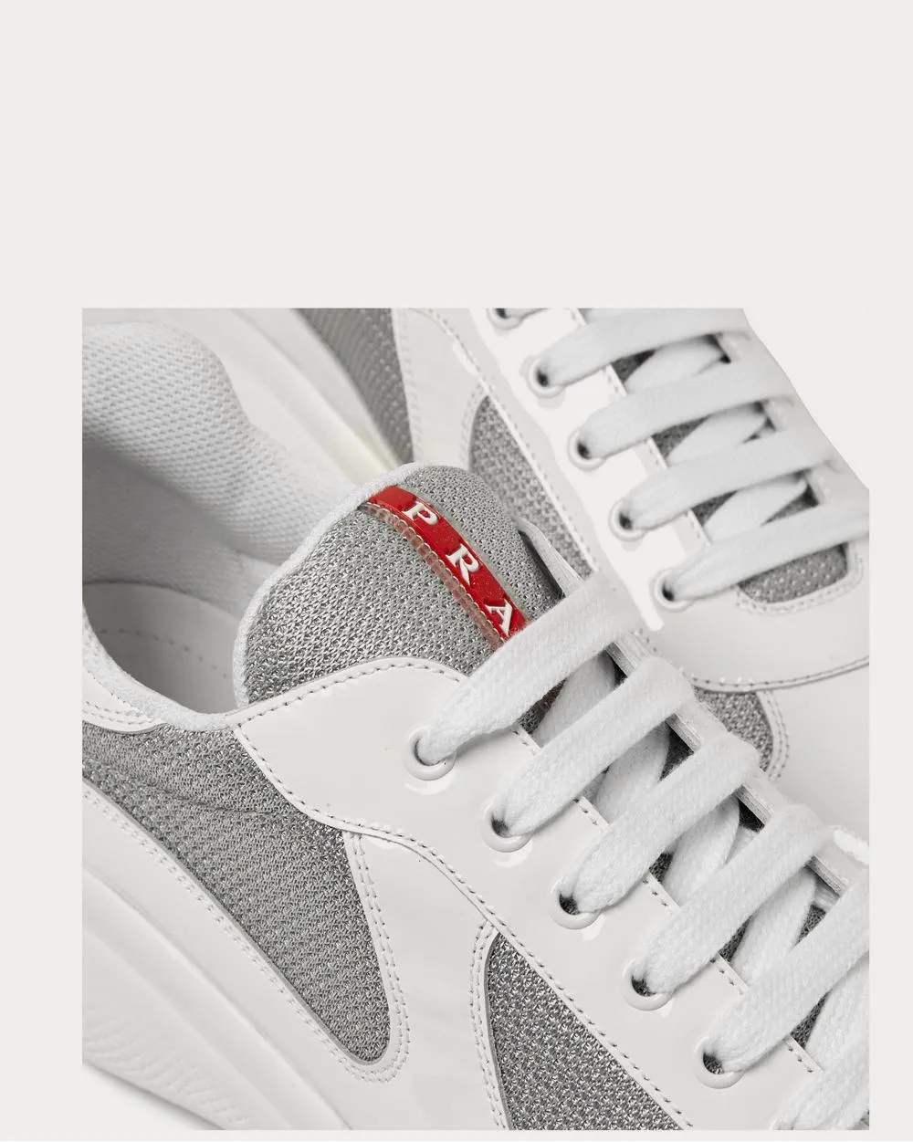 America's Cup Patent-Leather and Mesh  White low top sneakers