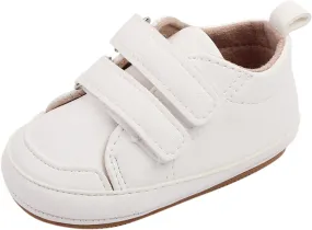Baby Boys Girls Anti-Slip Sneakers Newborn Toddler Soft Slip On First Walking Leather Shoes for Outdoor Indoor