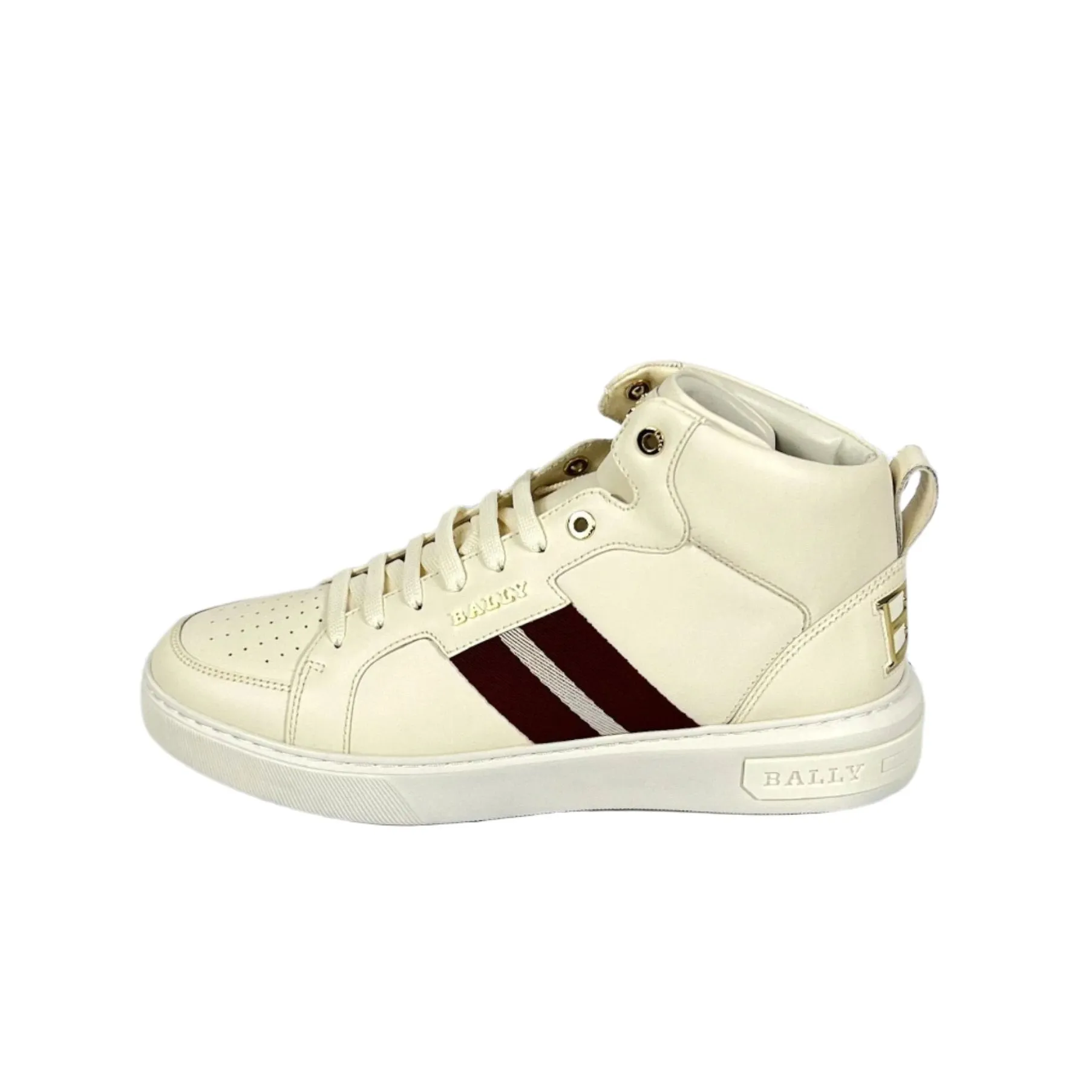Bally Meson Bone Mid Top Leather Sneakers
