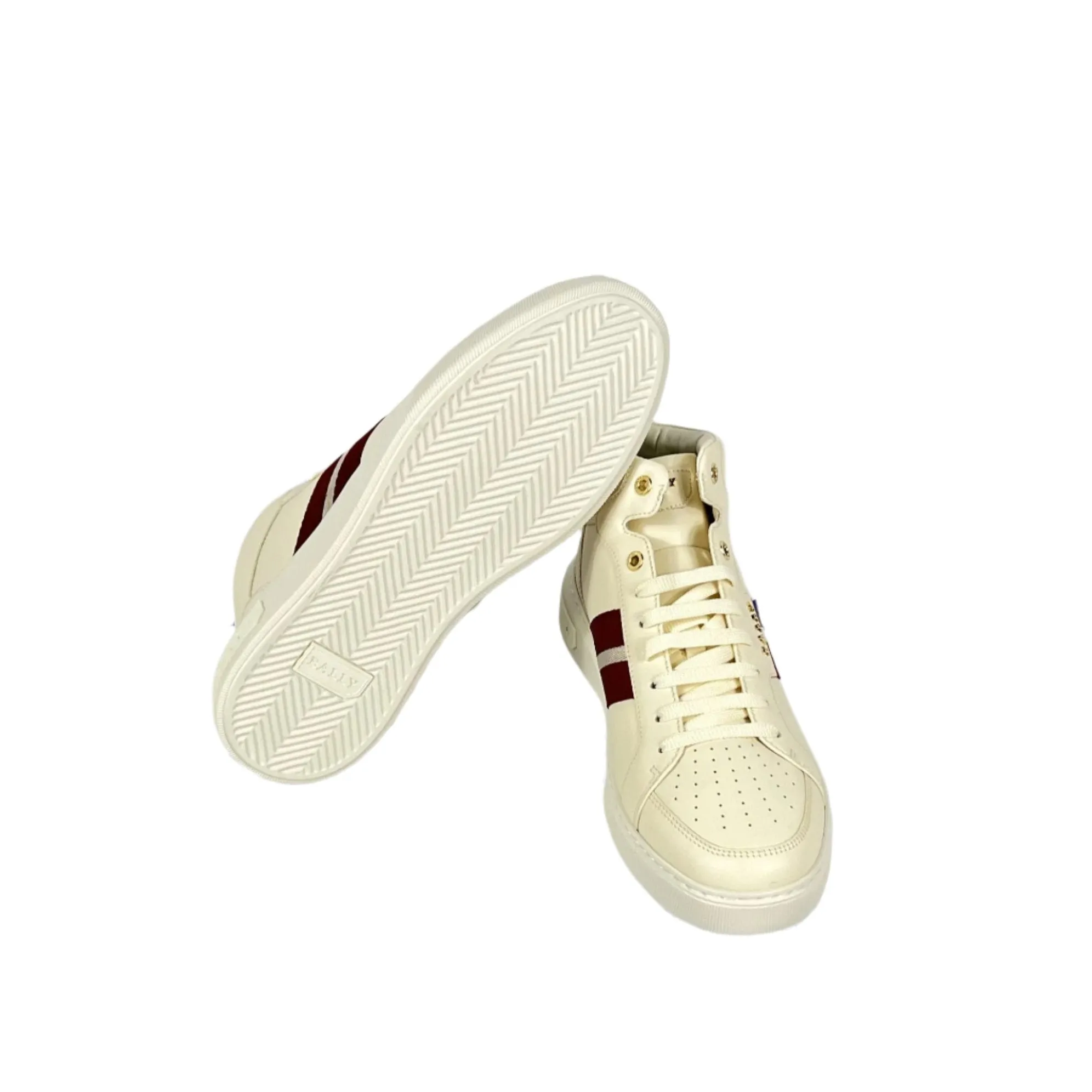 Bally Meson Bone Mid Top Leather Sneakers