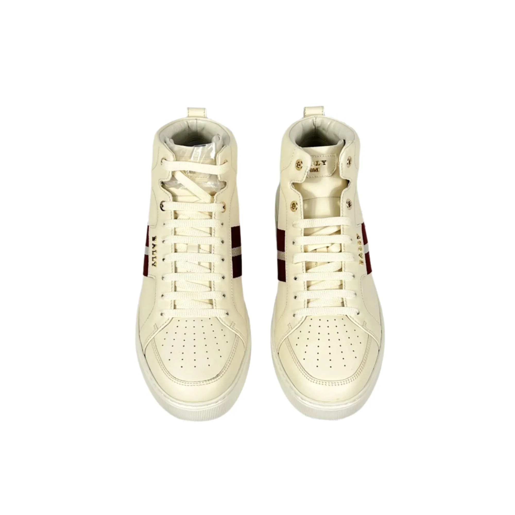 Bally Meson Bone Mid Top Leather Sneakers