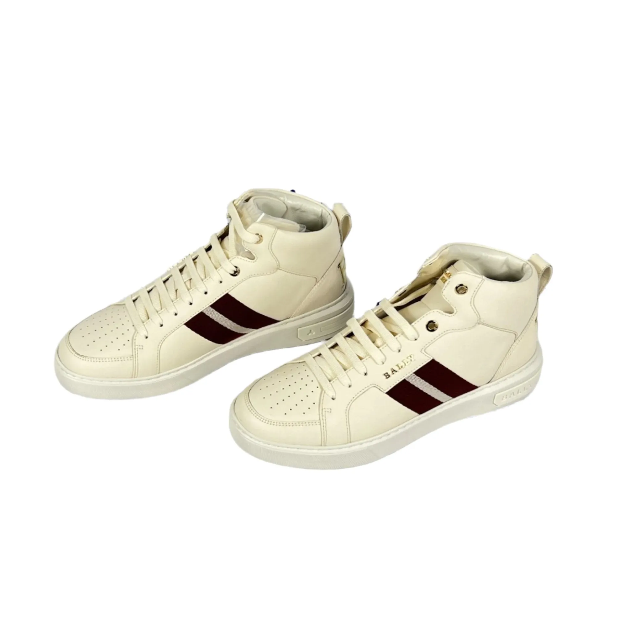 Bally Meson Bone Mid Top Leather Sneakers