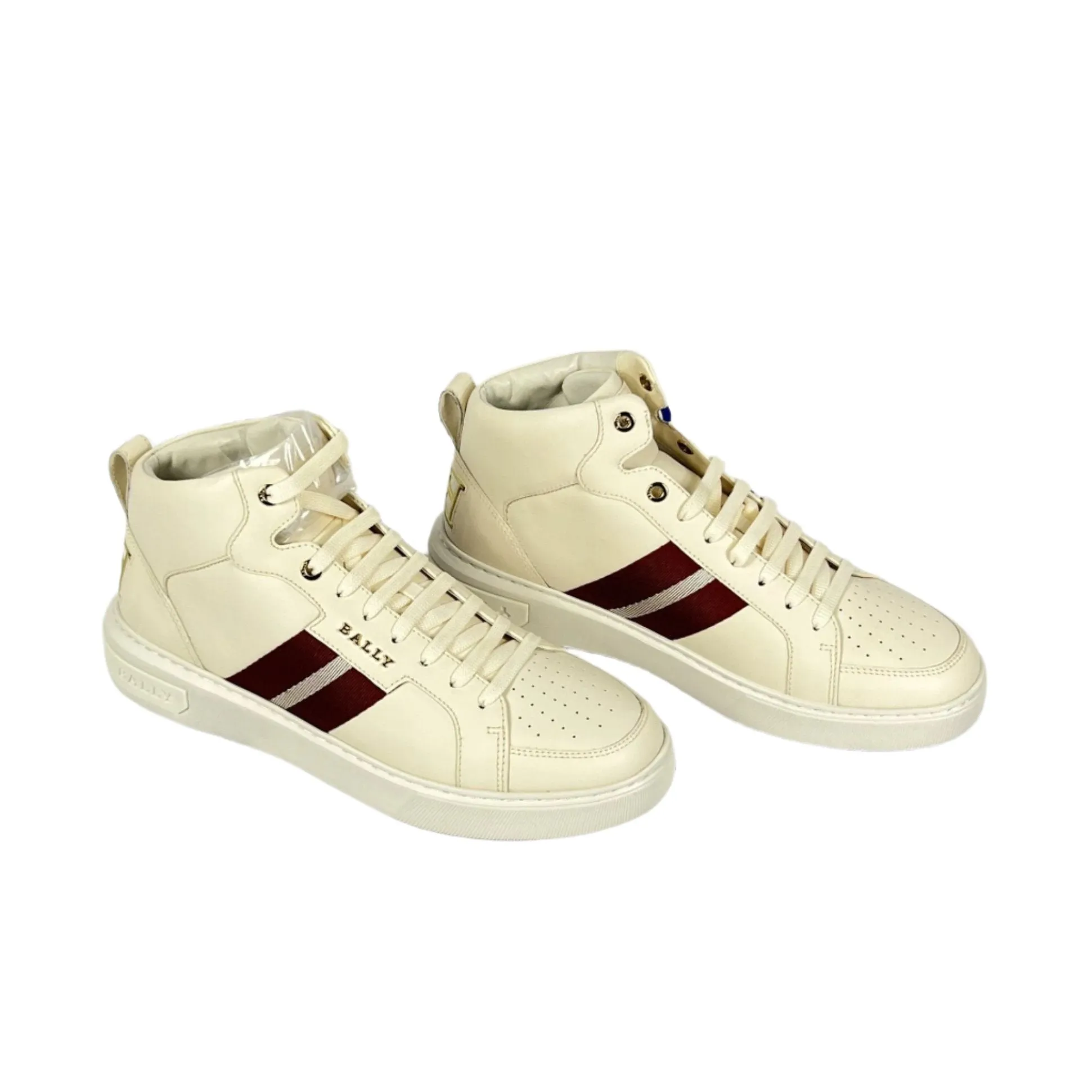 Bally Meson Bone Mid Top Leather Sneakers