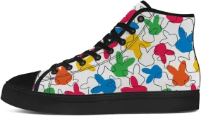 Bunny Rabbits High Top Shoes for Men Women Easter Day High Top Canvas Sneakers Casual Shoes Gifts for Boys Girls