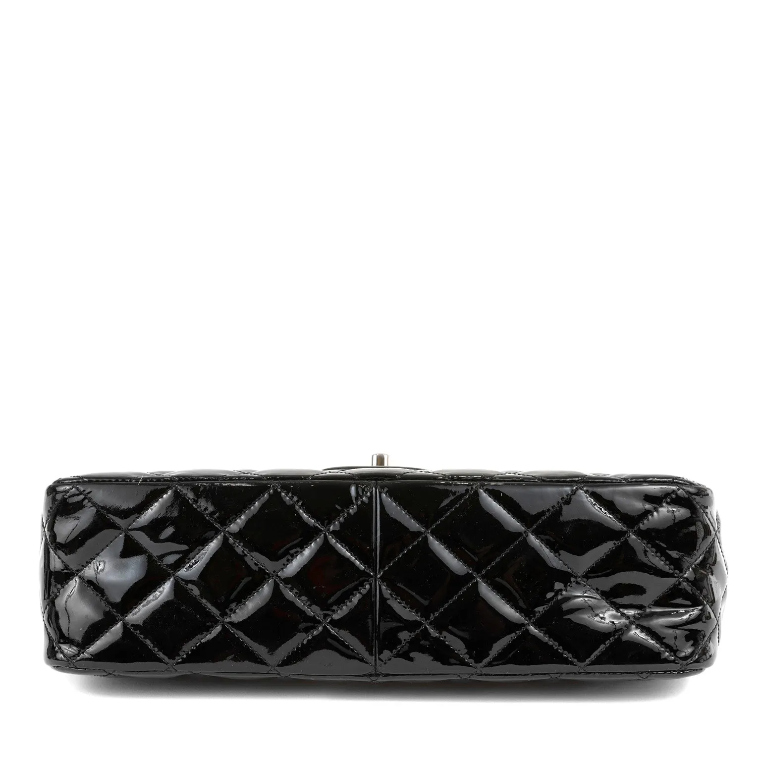 Chanel  Black Patent Leather Jumbo Classic with Silver Hardware