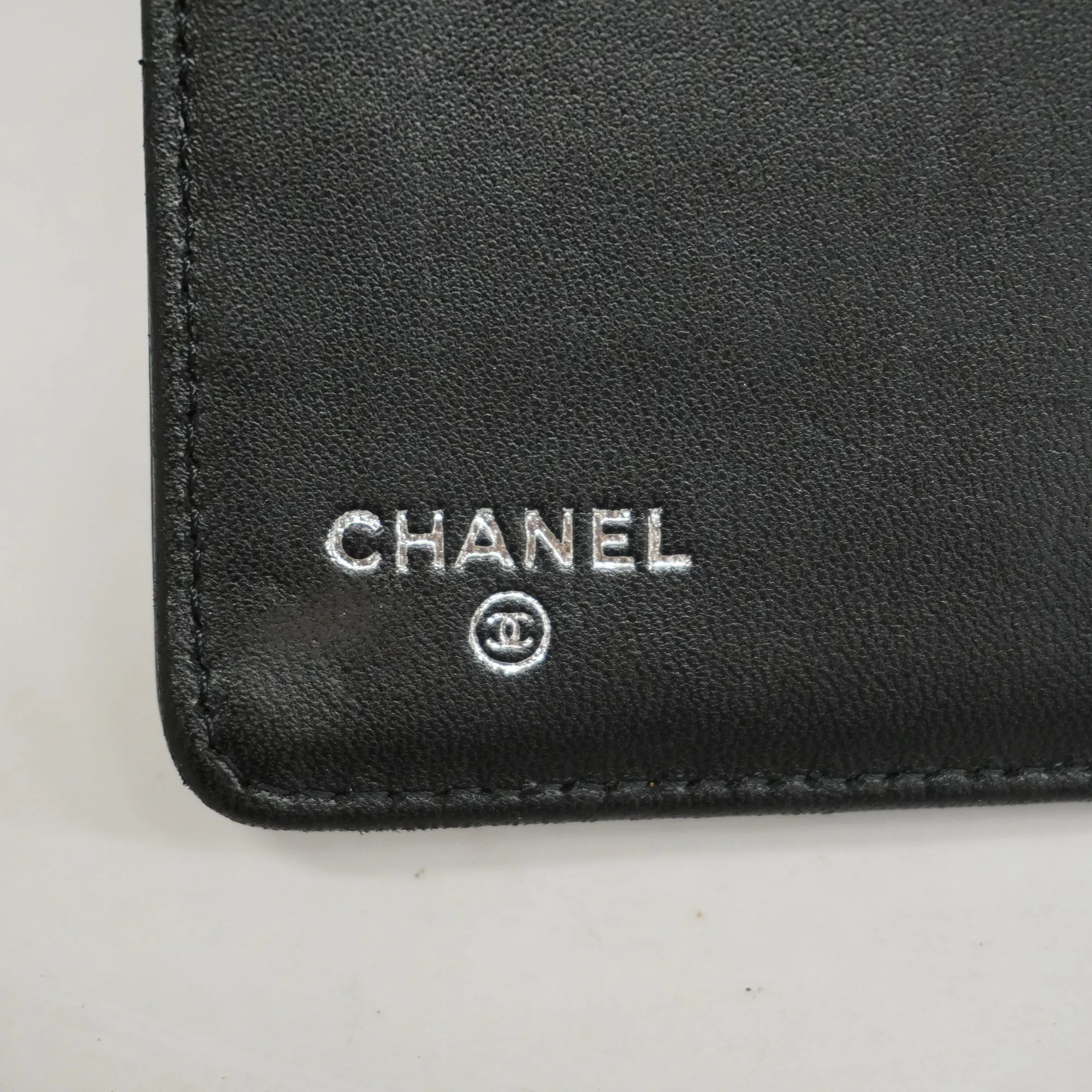 CHANEL  Icon Silver Metal Fittings Women's Patent Leather Long Wallet
