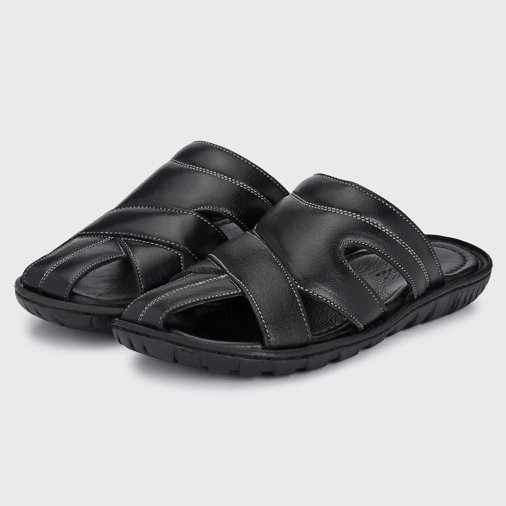 Chic Retreat Premium Leather Slippers for Men