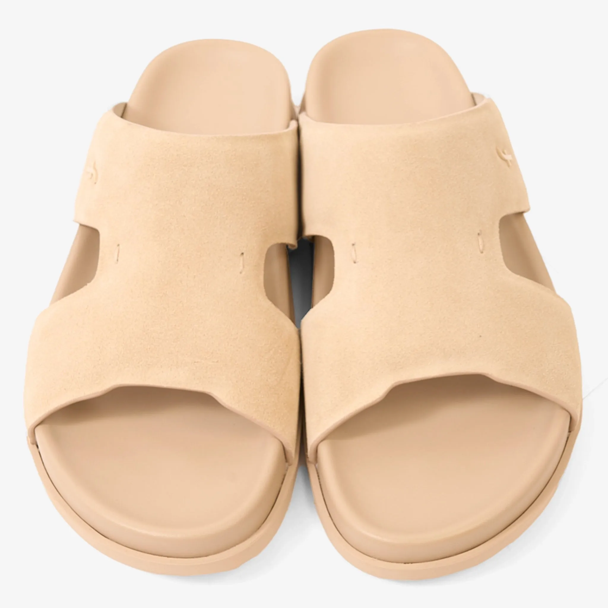 FARADA MODERN MINIMALIST SUEDE NEUTRAL TONE ARABIC SANDALS MASTICE