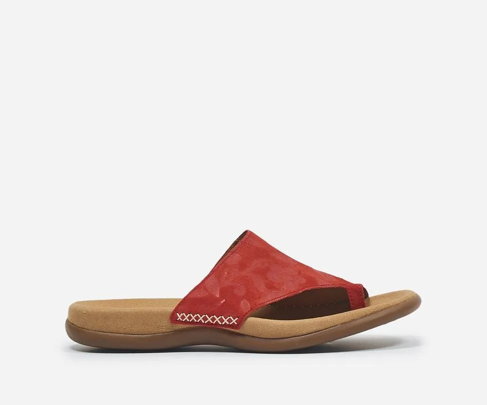 Gabor Women's Flower Velour Sandals- Red