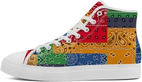 High Top Shoes for Men Women Paisley High Top Canvas Sneakers Lace Up Casual Walking Shoes Gifts for Mama Papa