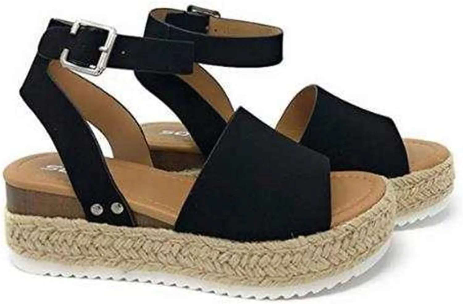 Ladmiple Sandals for Women Dressy Summer,Women's 2023 Espadrilles Wedge Platform Sandals Ankle Buckle Open Toe Sandals