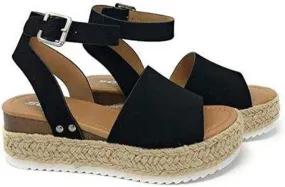 Ladmiple Sandals for Women Dressy Summer,Women's 2023 Espadrilles Wedge Platform Sandals Ankle Buckle Open Toe Sandals