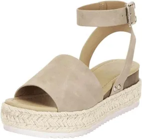 Ladmiple Sandals for Women Dressy Summer,Women's 2023 Espadrilles Wedge Platform Sandals Ankle Buckle Open Toe Sandals