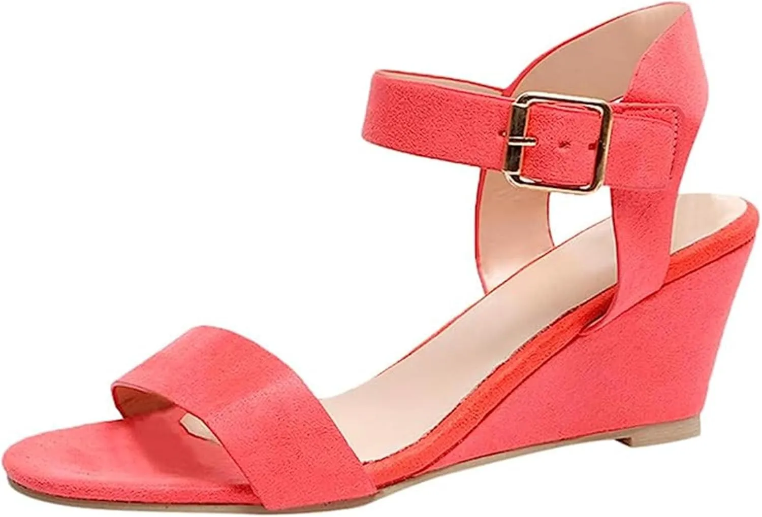 Ladmiple Wedge Sandals for Women Dressy Slip-On Low Heel Sandal Summer Casual Beach Shoes Open Toe Espadrilles Platform