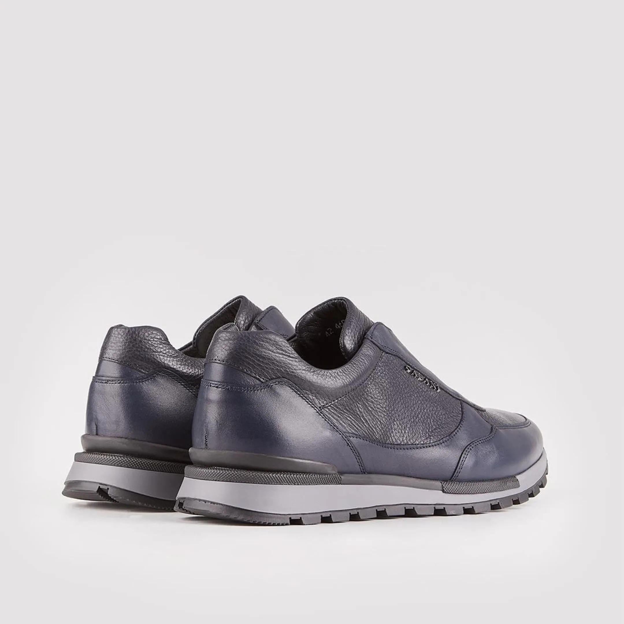 Madasat Navy Blue Leather Casual Shoes - 340 |