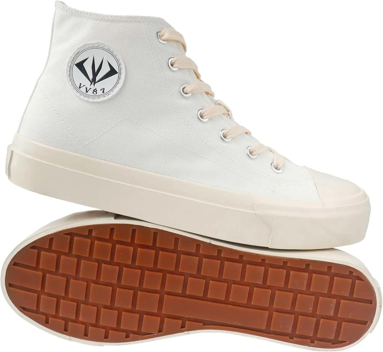 MAUGELY Men's High Top Canvas Fashion Sneakers Skateboard Walking Shoes Flats