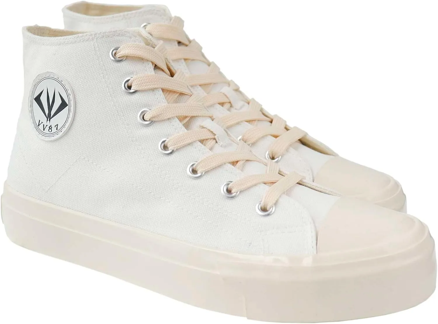 MAUGELY Men's High Top Canvas Fashion Sneakers Skateboard Walking Shoes Flats