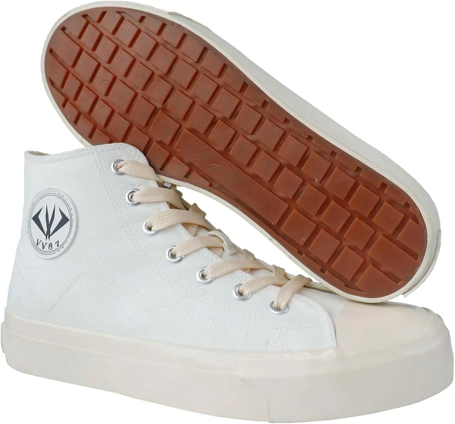 MAUGELY Men's High Top Canvas Fashion Sneakers Skateboard Walking Shoes Flats