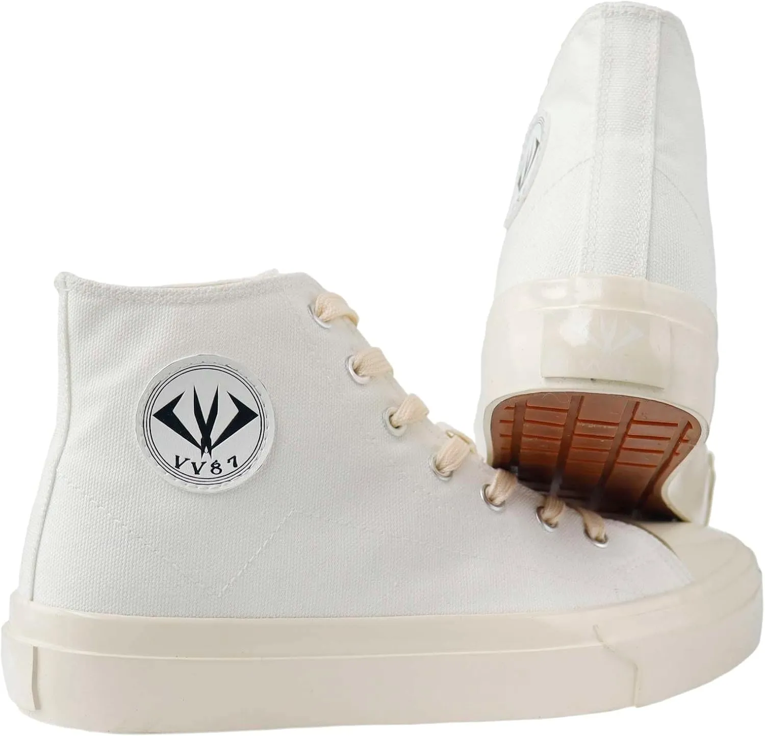 MAUGELY Men's High Top Canvas Fashion Sneakers Skateboard Walking Shoes Flats
