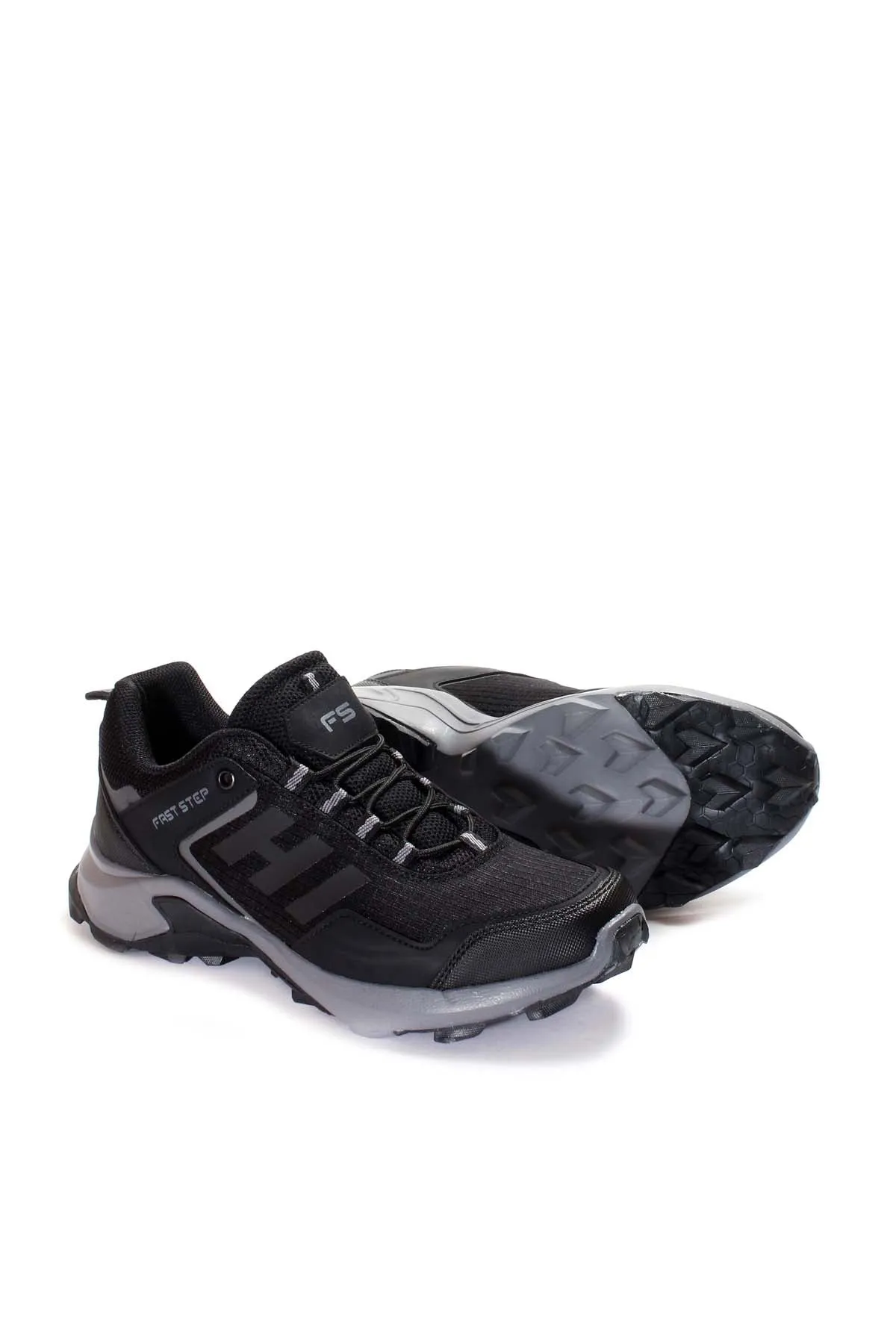 Men's Black and Grey Trail Running Shoes - Wessi