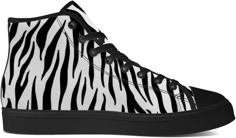 Men's Women's Tiger Print High Top Canvas Shoes High Top Sneakers Lace Up Casual Shoes Gifts for Men Women