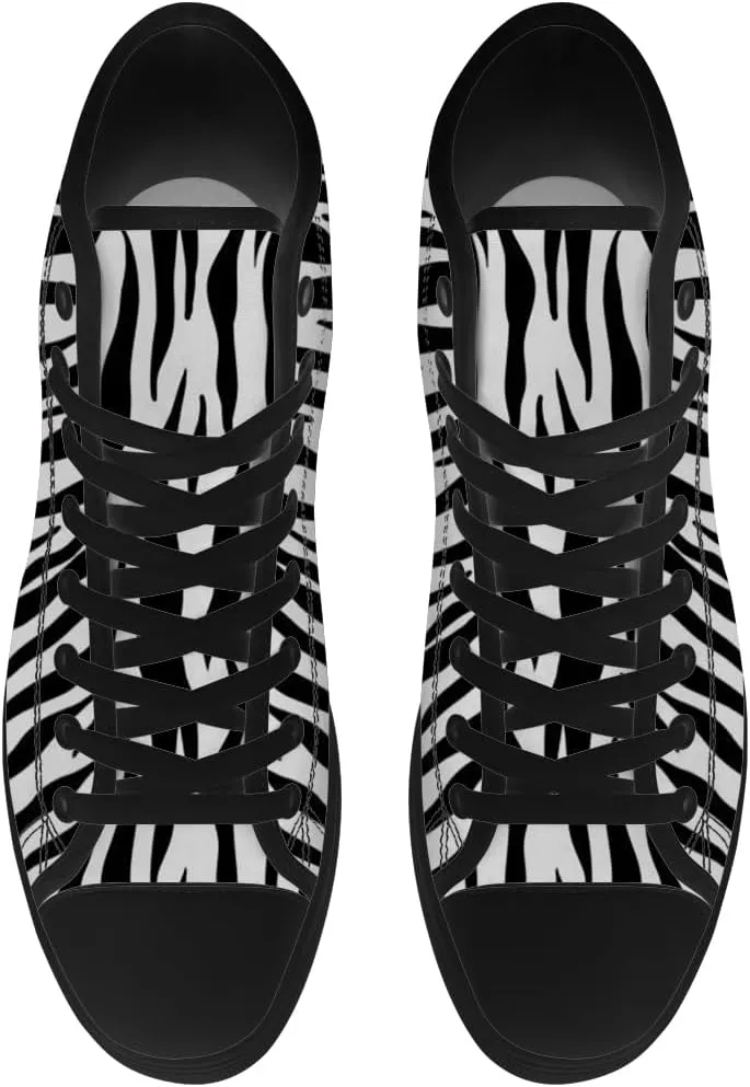 Men's Women's Tiger Print High Top Canvas Shoes High Top Sneakers Lace Up Casual Shoes Gifts for Men Women