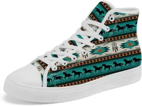 Native American High Top Sneakers Womens Mens Aztec High Top Canvas Shoes Lace Up Casual Shoes Gifts for Men Women