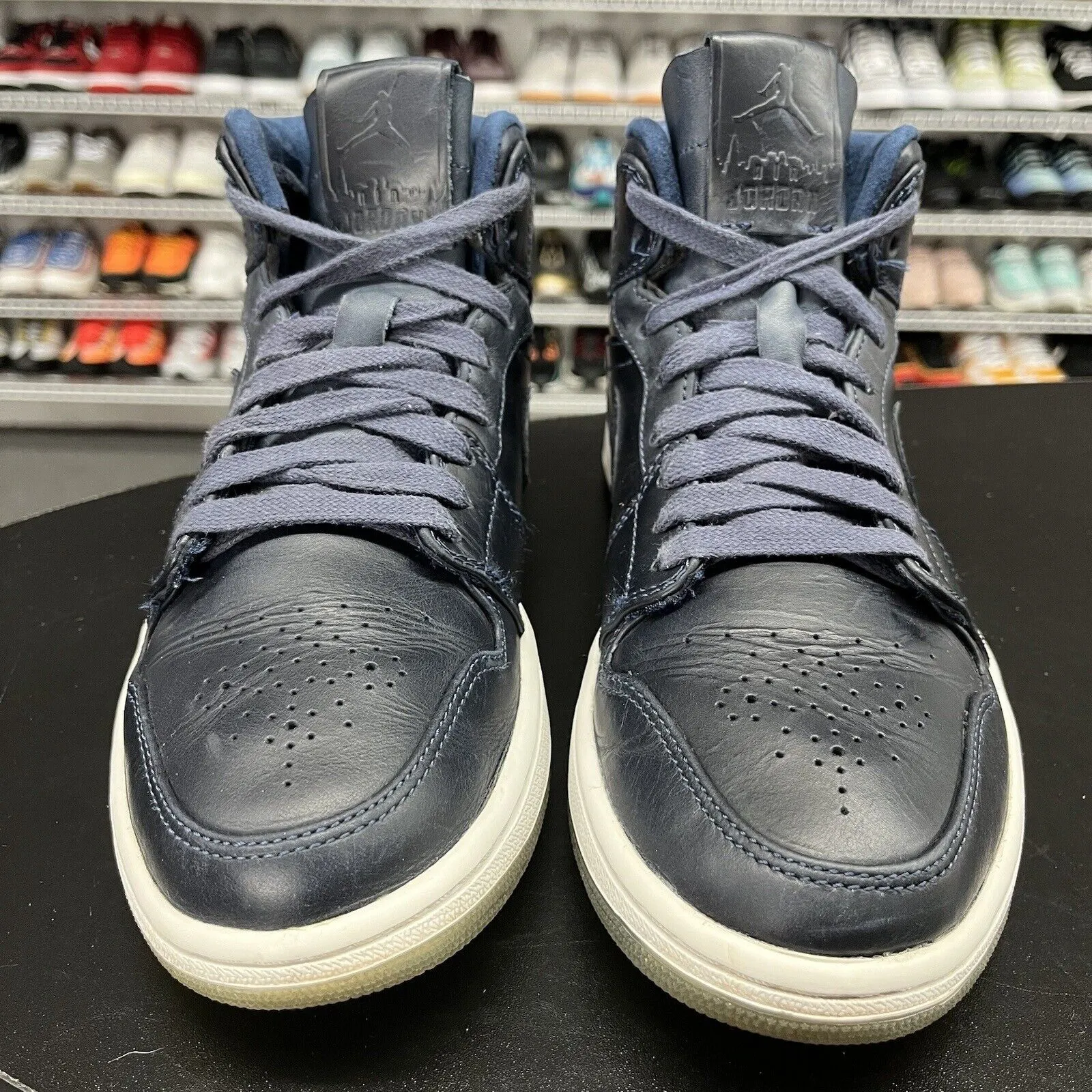 Nike Air Jordan 1 Retro Mid Nouveau "Space Blue" Gum 629151-401 Men's Size 9.5