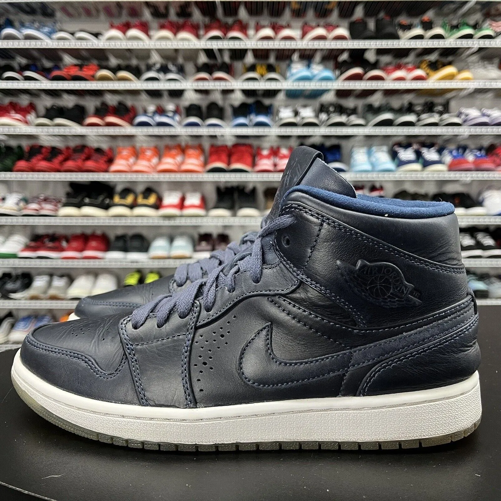 Nike Air Jordan 1 Retro Mid Nouveau "Space Blue" Gum 629151-401 Men's Size 9.5