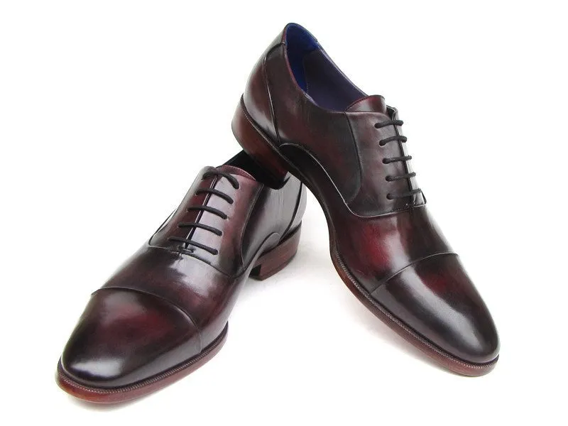 Paul Parkman Black Purple Captoe Oxfords