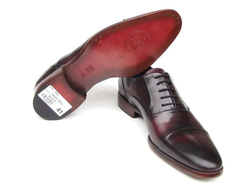Paul Parkman Black Purple Captoe Oxfords
