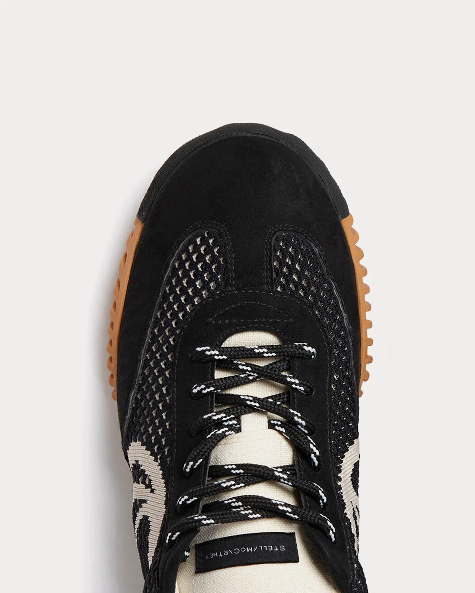 S-Wave Sport Mesh Panelled Midnight Black Low Top Sneakers