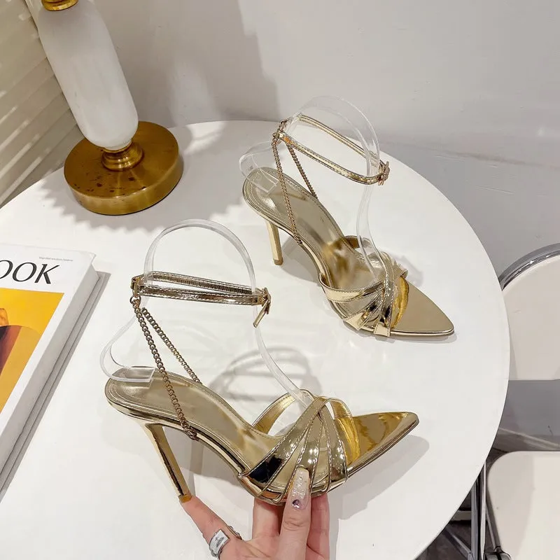 Sleek Minimalist High-Heeled Sandals