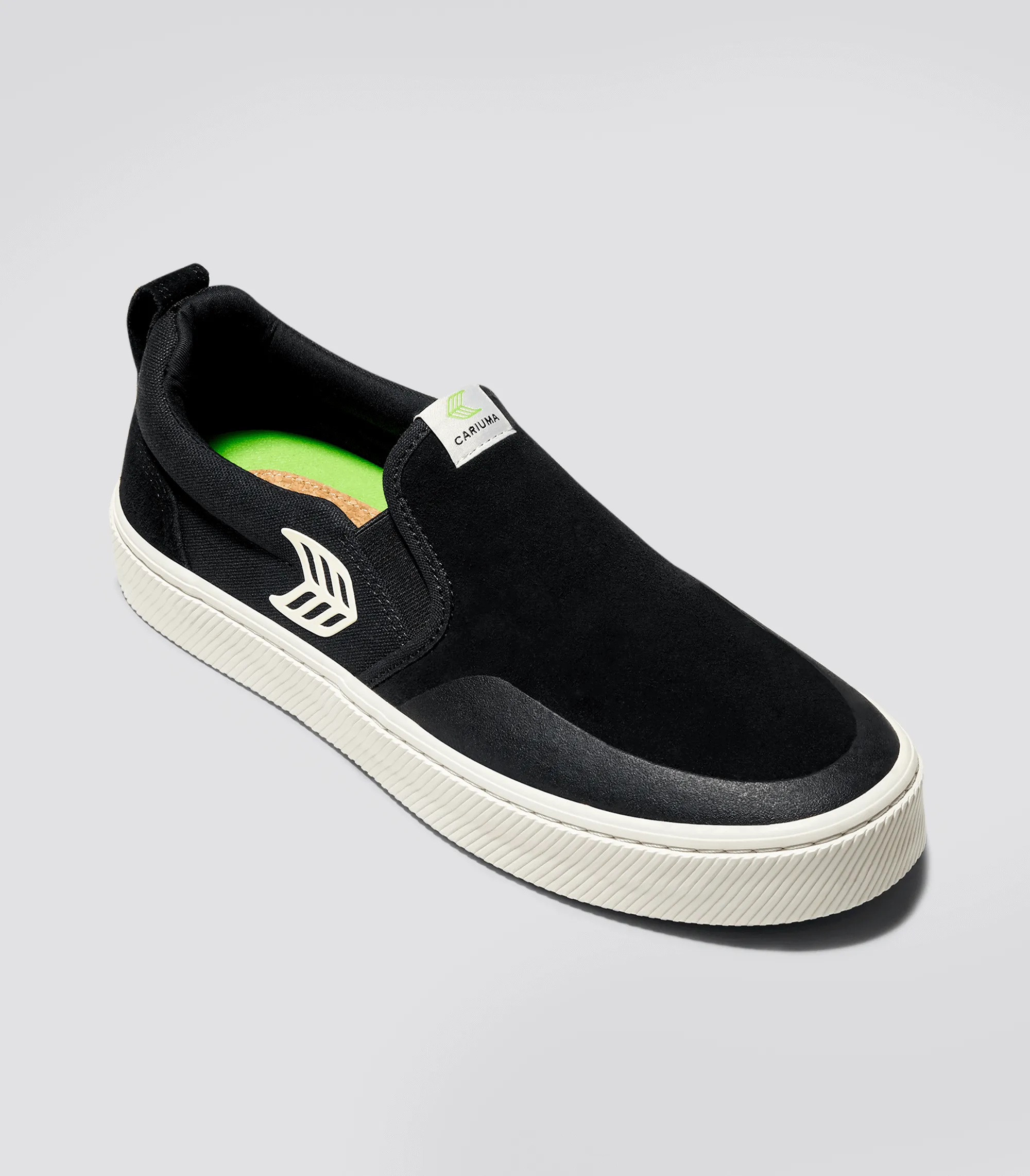 SLIP-ON PRO Black Suede and Canvas Ivory Logo Sneaker Men