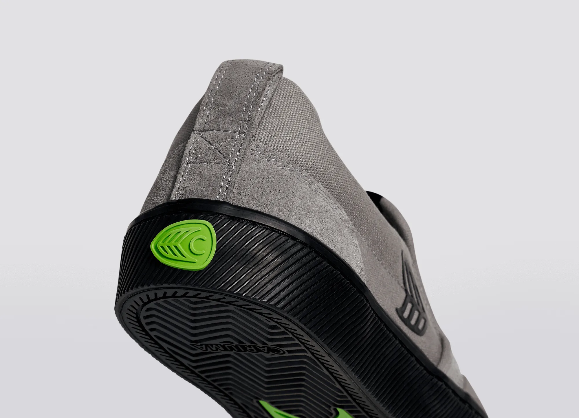 SLIP-ON PRO Charcoal Grey Suede and Canvas Black Logo Sneaker Women