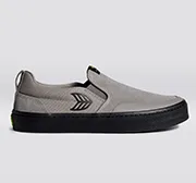 SLIP-ON PRO Charcoal Grey Suede and Canvas Black Logo Sneaker Women