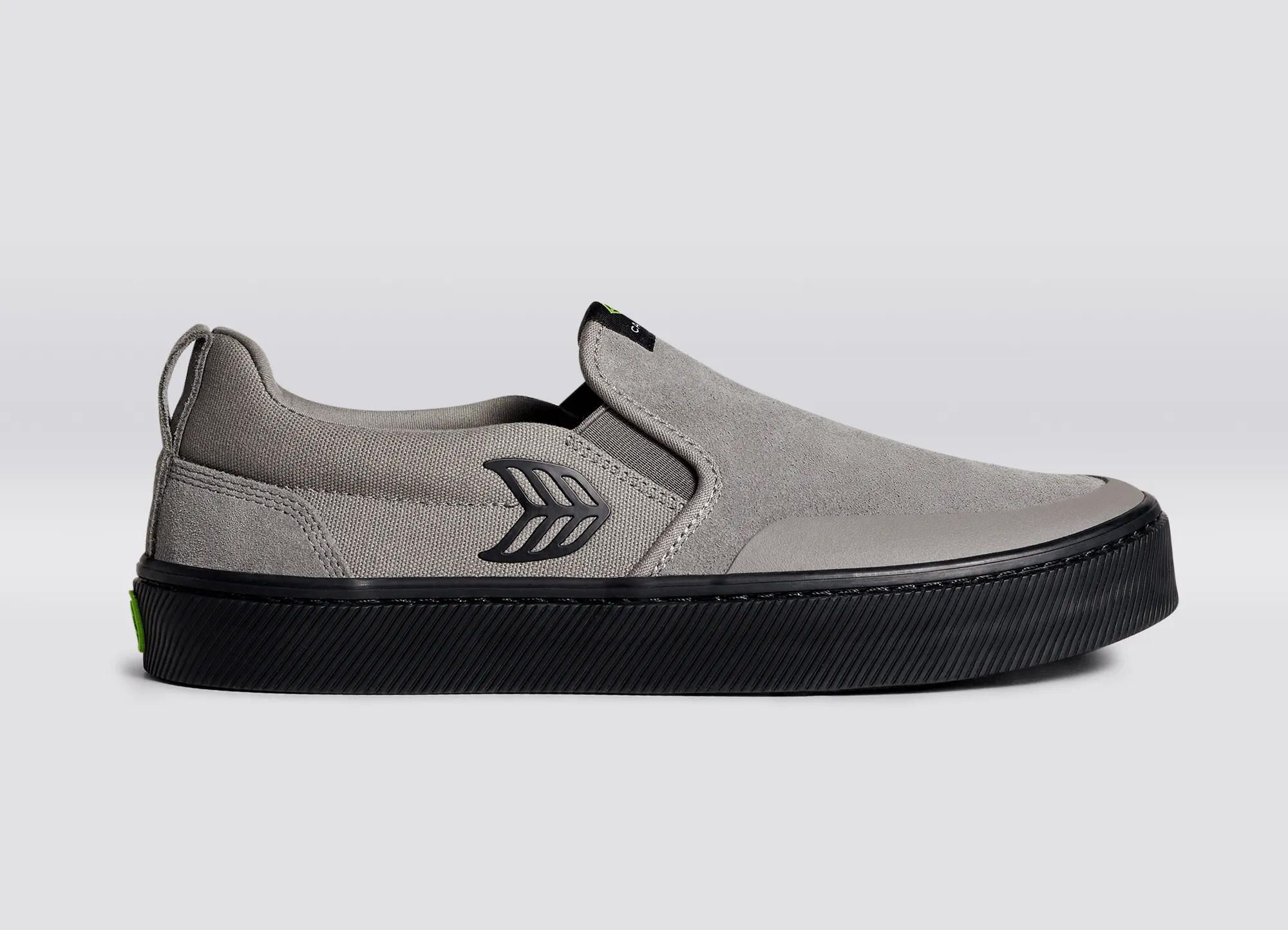 SLIP-ON PRO Charcoal Grey Suede and Canvas Black Logo Sneaker Women