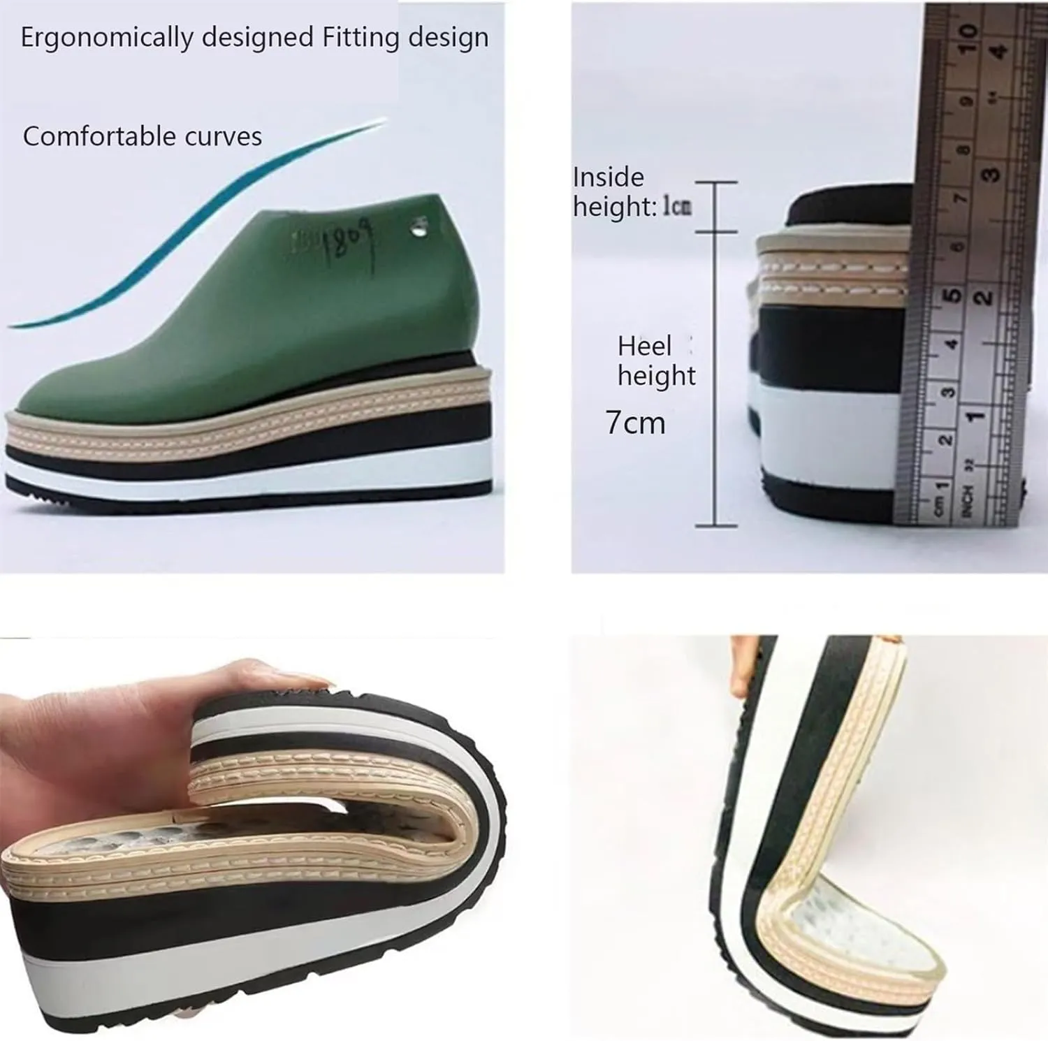 Suede Walking Oxford Shoes For Women Fashion Slip-on Platform Sneakers Chunky High Heels Flats Dressy Loafers Shoes