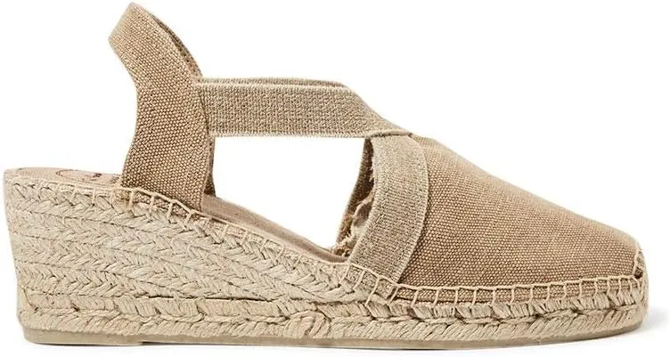 TONI PONS - Esparto sandal, elastic straps, wedge and platform, covered toes, rubber sole, gel sole, for: Women