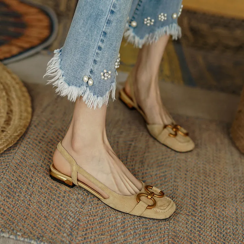Vintage style Flat Horsebit Loafers Sandals