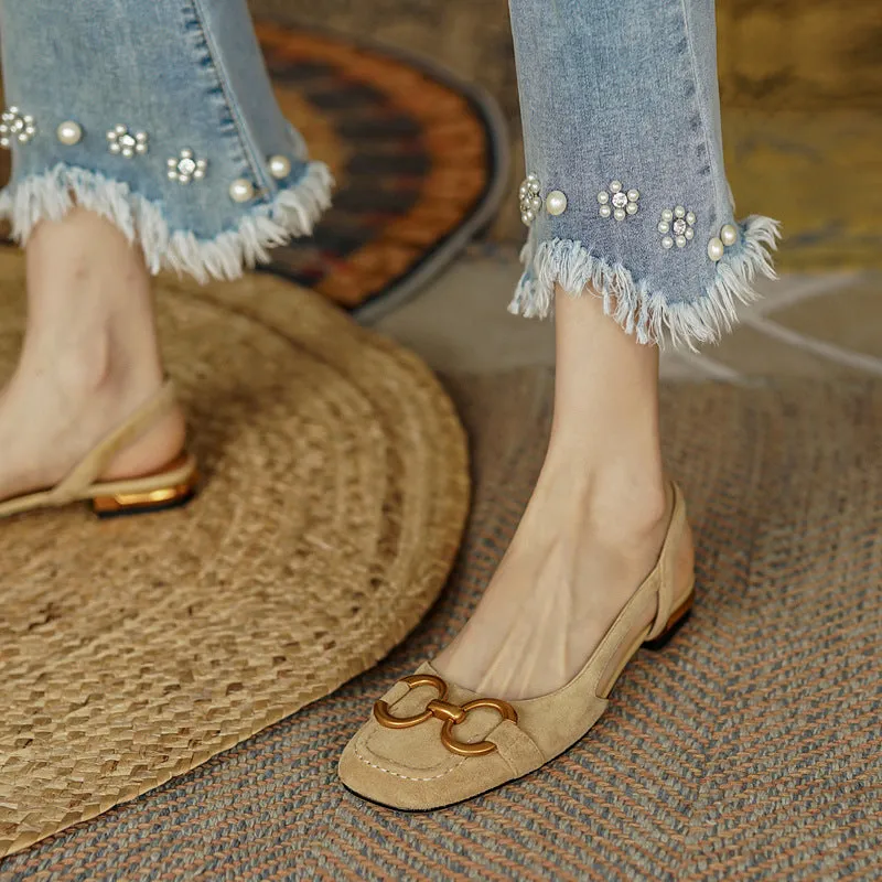 Vintage style Flat Horsebit Loafers Sandals