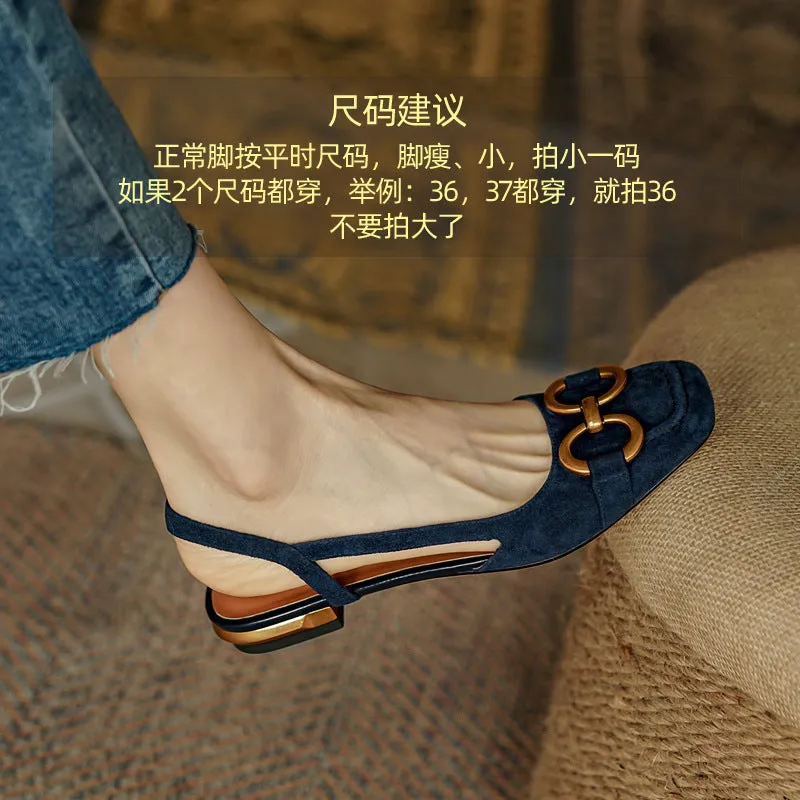 Vintage style Flat Horsebit Loafers Sandals
