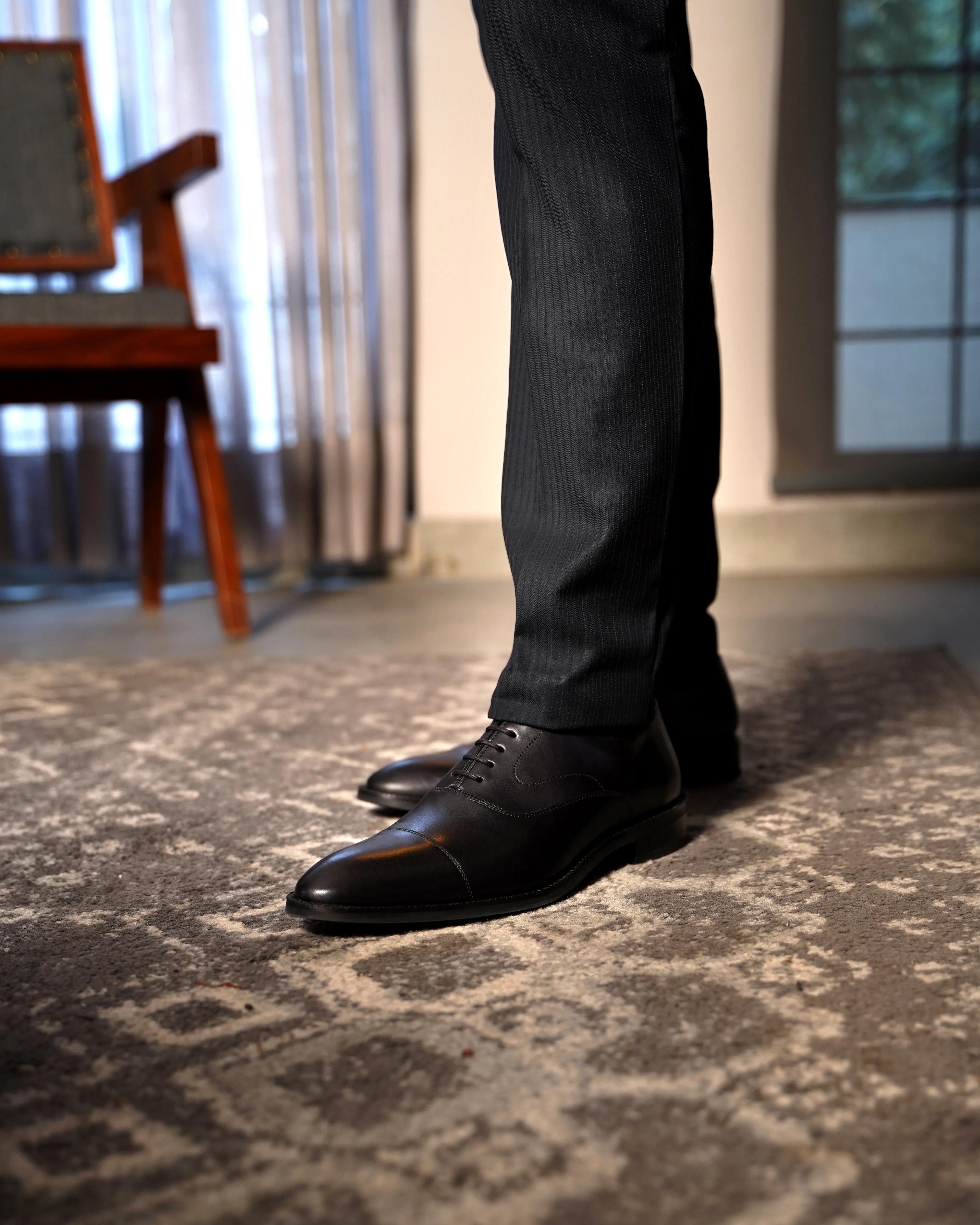 Wickford - Men's Black Calf Leather Oxford Shoe