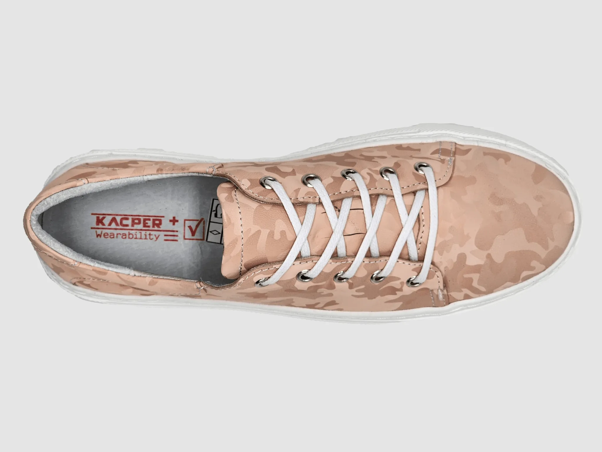 Women's Classic Camo Leather Sneakers - Pink