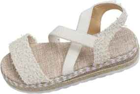 Womens sandals comfortable Open Toe Flatform Espadrille Platform Sandal Strappy Wedge